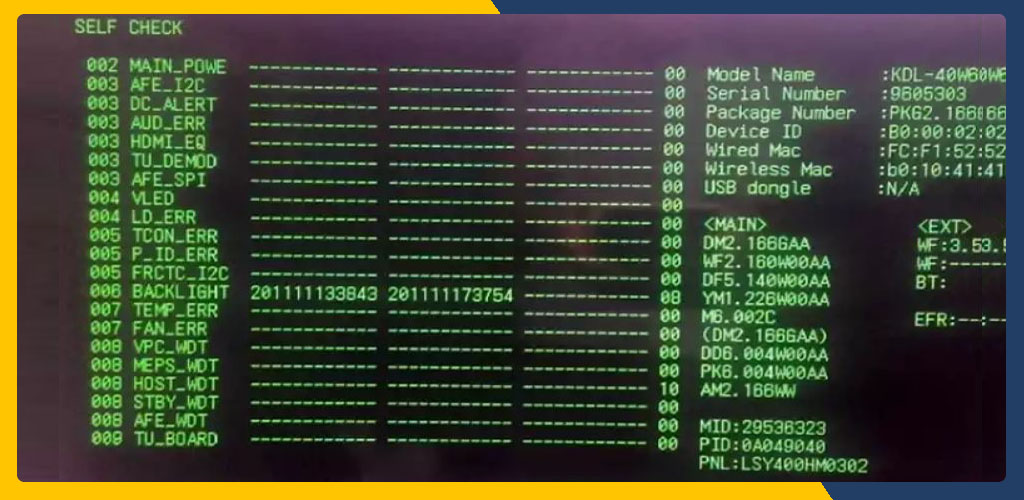 منوی عیب یابی تلویزیون سونی و رفع مشکل 1 منوی عیب یابی تلویزیون سونی